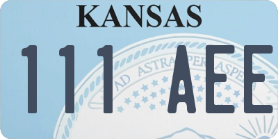 KS license plate 111AEE