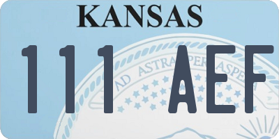 KS license plate 111AEF