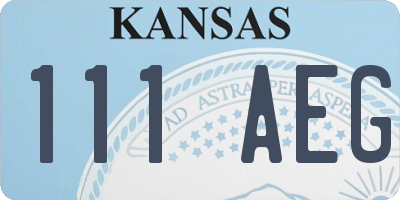 KS license plate 111AEG