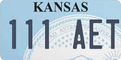 KS license plate 111AET