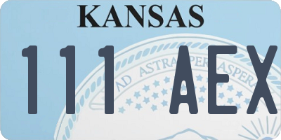KS license plate 111AEX