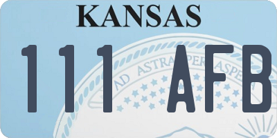 KS license plate 111AFB