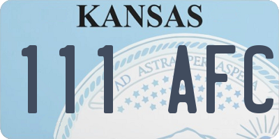 KS license plate 111AFC