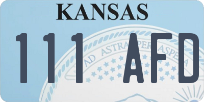 KS license plate 111AFD