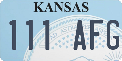 KS license plate 111AFG