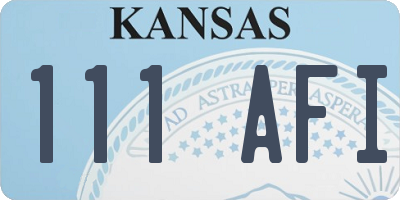KS license plate 111AFI