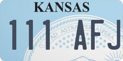 KS license plate 111AFJ