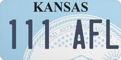 KS license plate 111AFL