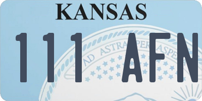 KS license plate 111AFN