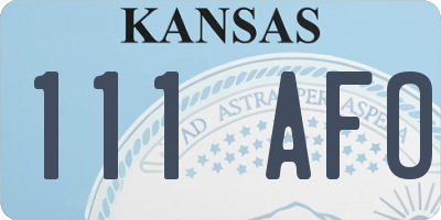 KS license plate 111AFO