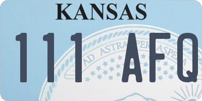 KS license plate 111AFQ