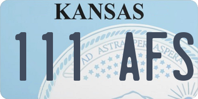 KS license plate 111AFS