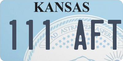 KS license plate 111AFT