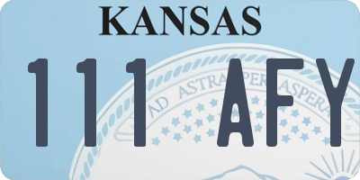 KS license plate 111AFY