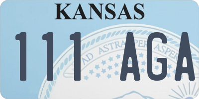 KS license plate 111AGA