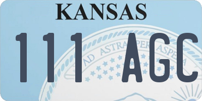 KS license plate 111AGC
