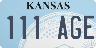 KS license plate 111AGE