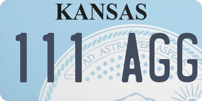 KS license plate 111AGG