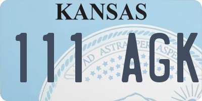 KS license plate 111AGK