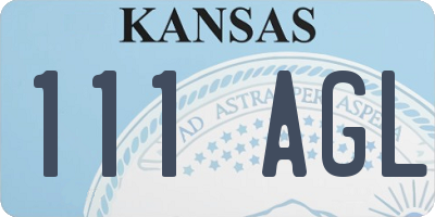 KS license plate 111AGL