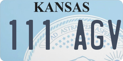 KS license plate 111AGV
