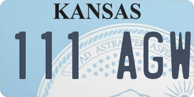 KS license plate 111AGW