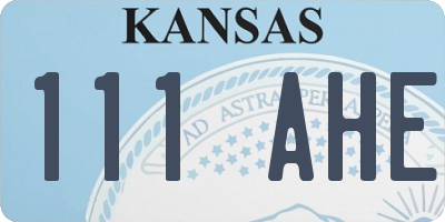 KS license plate 111AHE