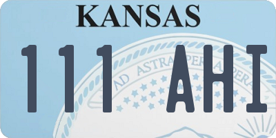 KS license plate 111AHI