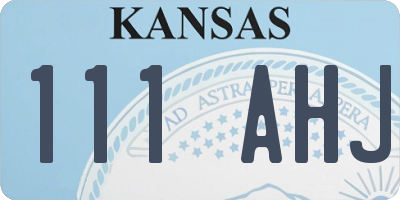 KS license plate 111AHJ