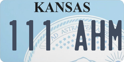 KS license plate 111AHM
