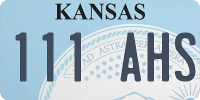 KS license plate 111AHS