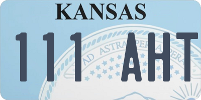 KS license plate 111AHT