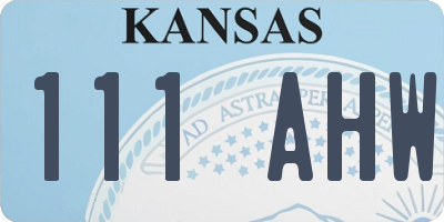 KS license plate 111AHW