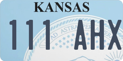 KS license plate 111AHX