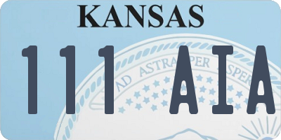KS license plate 111AIA