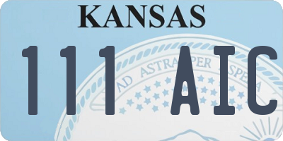 KS license plate 111AIC