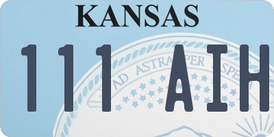 KS license plate 111AIH