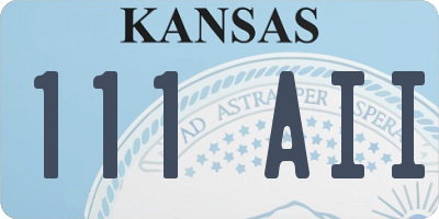 KS license plate 111AII