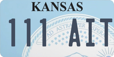 KS license plate 111AIT