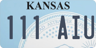 KS license plate 111AIU