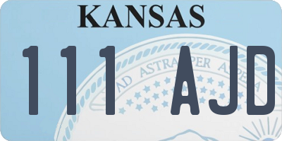 KS license plate 111AJD