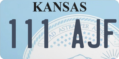KS license plate 111AJF