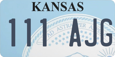 KS license plate 111AJG