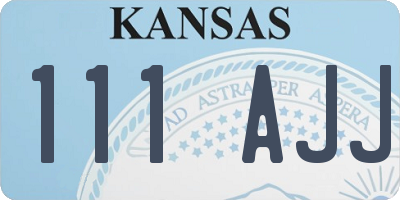 KS license plate 111AJJ