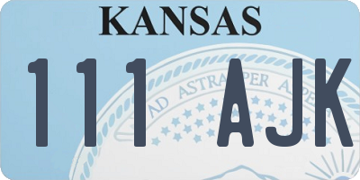 KS license plate 111AJK