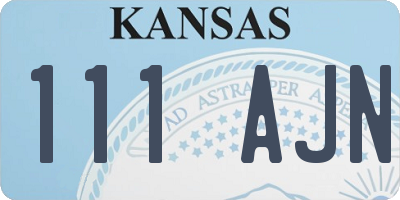 KS license plate 111AJN