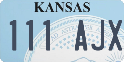 KS license plate 111AJX
