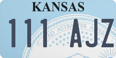 KS license plate 111AJZ