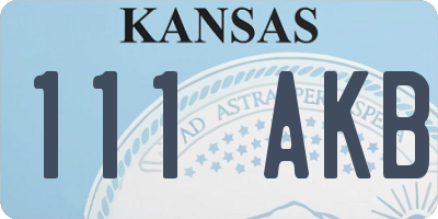 KS license plate 111AKB