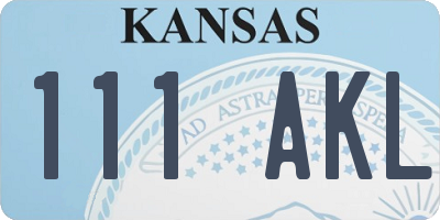 KS license plate 111AKL